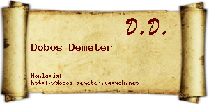 Dobos Demeter névjegykártya